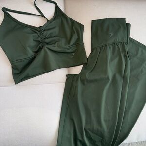 Gymshark Elevate Set- Moss Olive (flared leggings 2.0 and top)